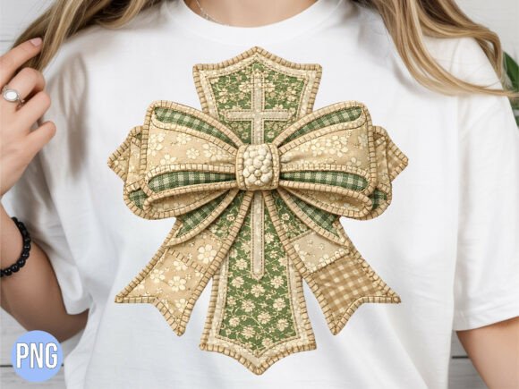 Download Christian Floral Quilted Cross Bow PNG - Quilted Collection