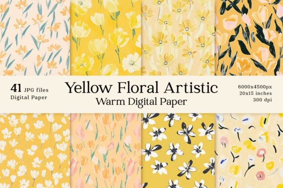 Download Warm Yellow Floral Artistic Background - Artistic background Collection