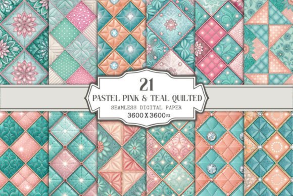 Download Pastel Pink &amp; Teal Quilted Seamless - Quilted Collection