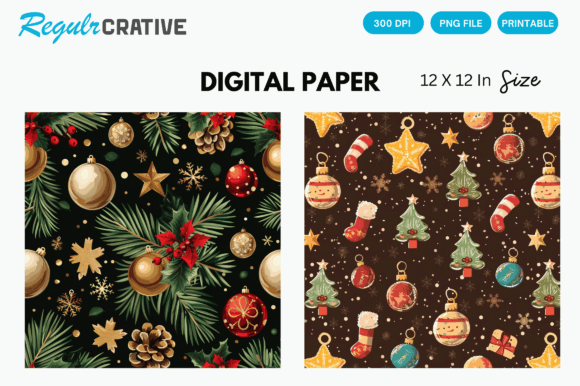 Download Christmas Gift Wrap Digital Pattern Pack - Digital pattern pack Collection
