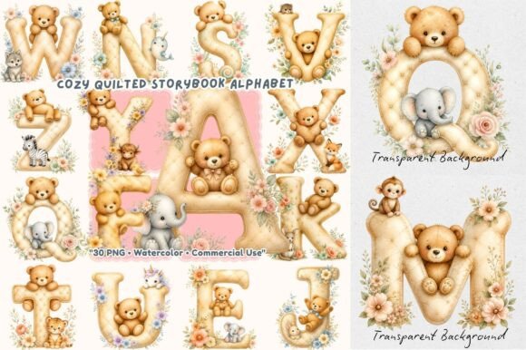 Download Storybook Animal Quilted Alphabet PNG - Quilted Collection