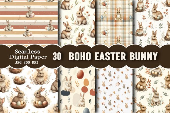 Download Boho Easter Bunny Digital Pattern Pack - Digital pattern pack Collection