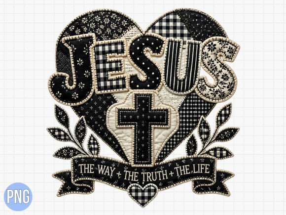 Download Quilted Jesus Cross PNG T-Shirt - Quilted Collection