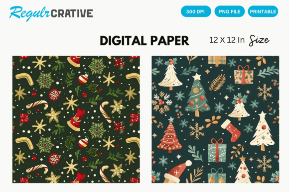 Download Christmas Gift Wrap Digital Pattern Pack - Digital pattern pack Collection