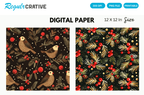 Download Christmas Gift Wrap Digital Pattern Pack - Digital pattern pack Collection